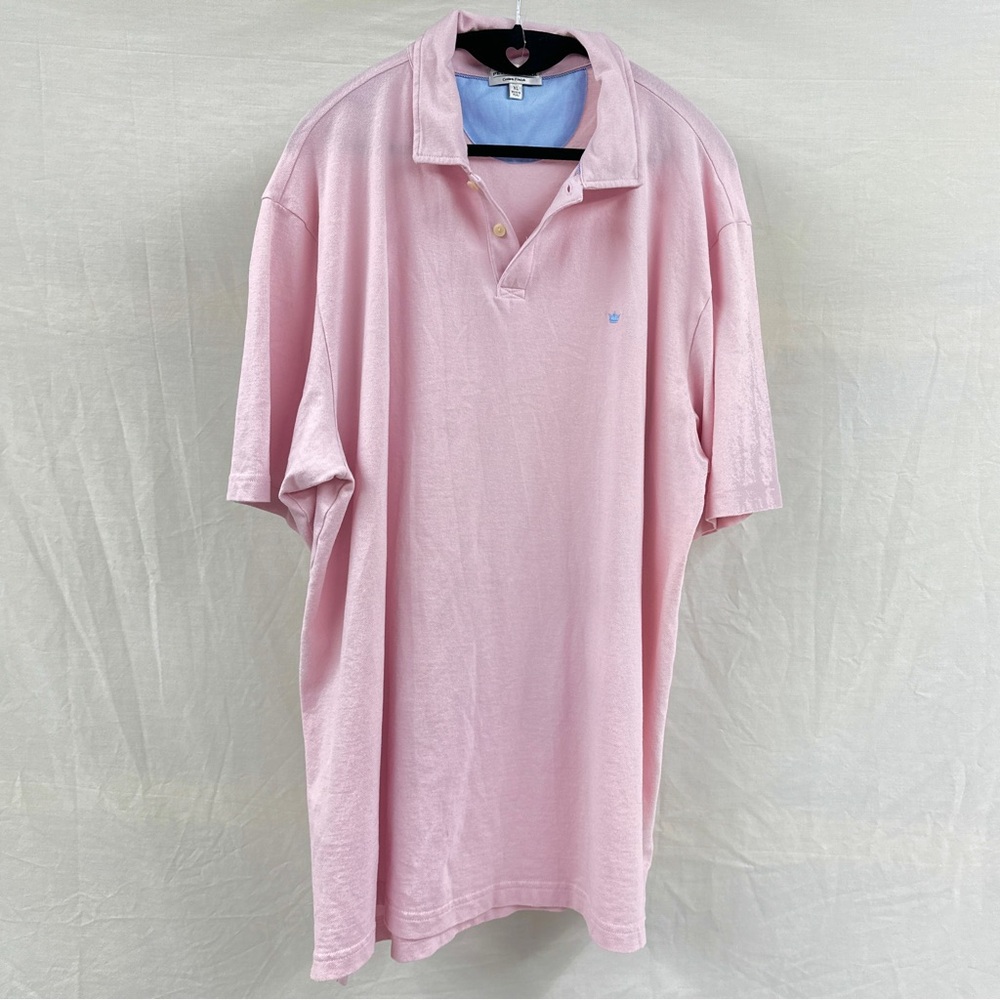 Peter Millar Crown Finish Pink Short Sleeve Men Polo Shirt XL Golf Collared Top